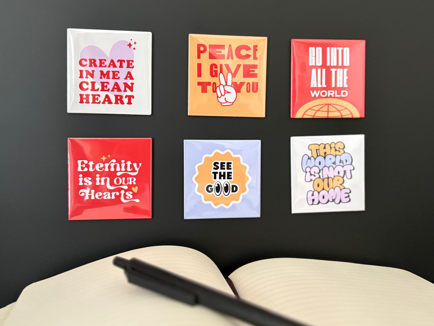 The Full of Faith Pack of 6 | Faith Verses Magnets | 2"x2" Square